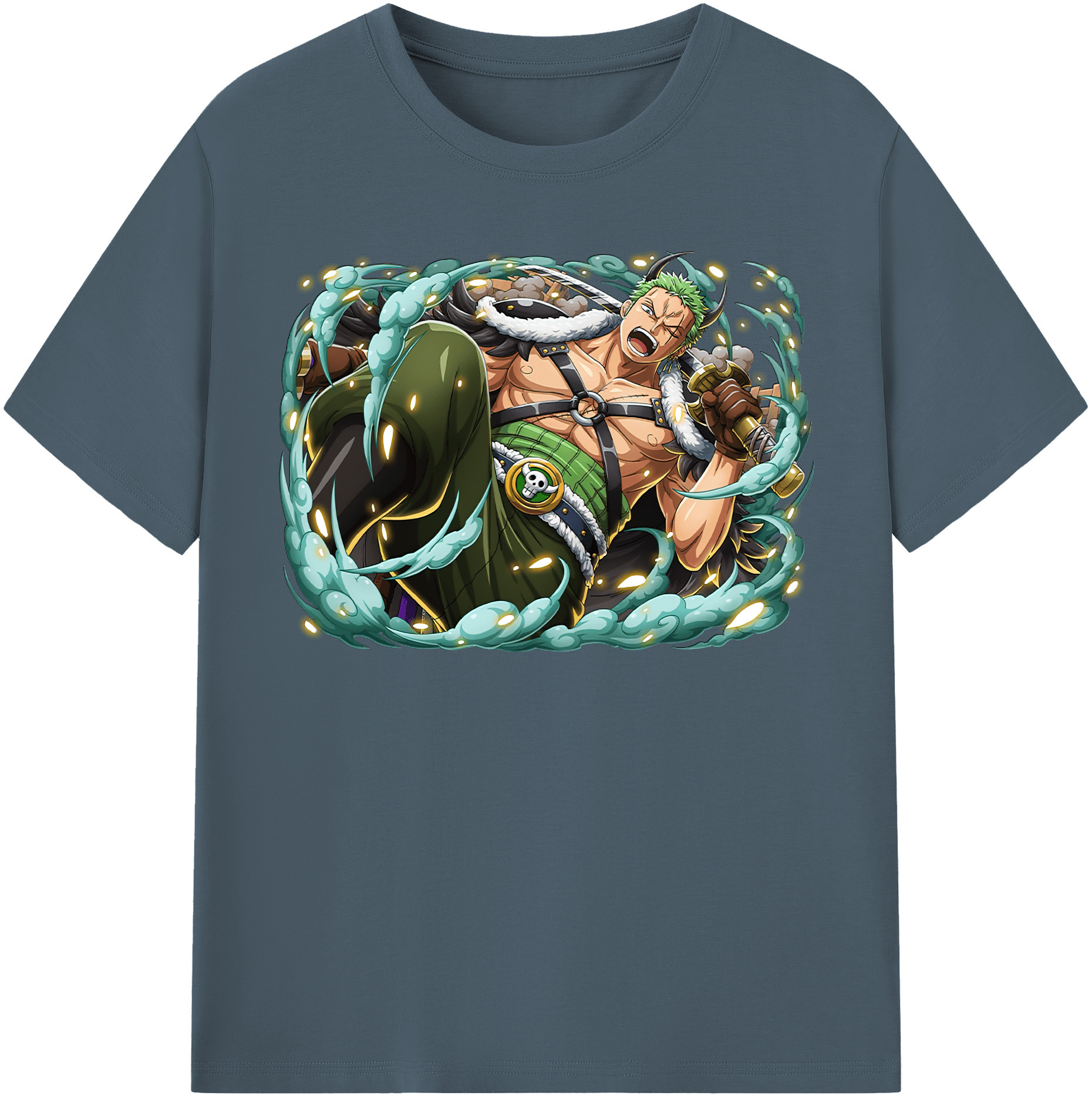 ワンピース ロロノア・ゾロ ONE PIECE Roronoa Zoro 綿100％半袖Tシャツ（フロントプリント）